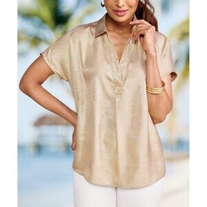 Soft Surroundings Size XL Rowan Tunic The Summit Gold Top